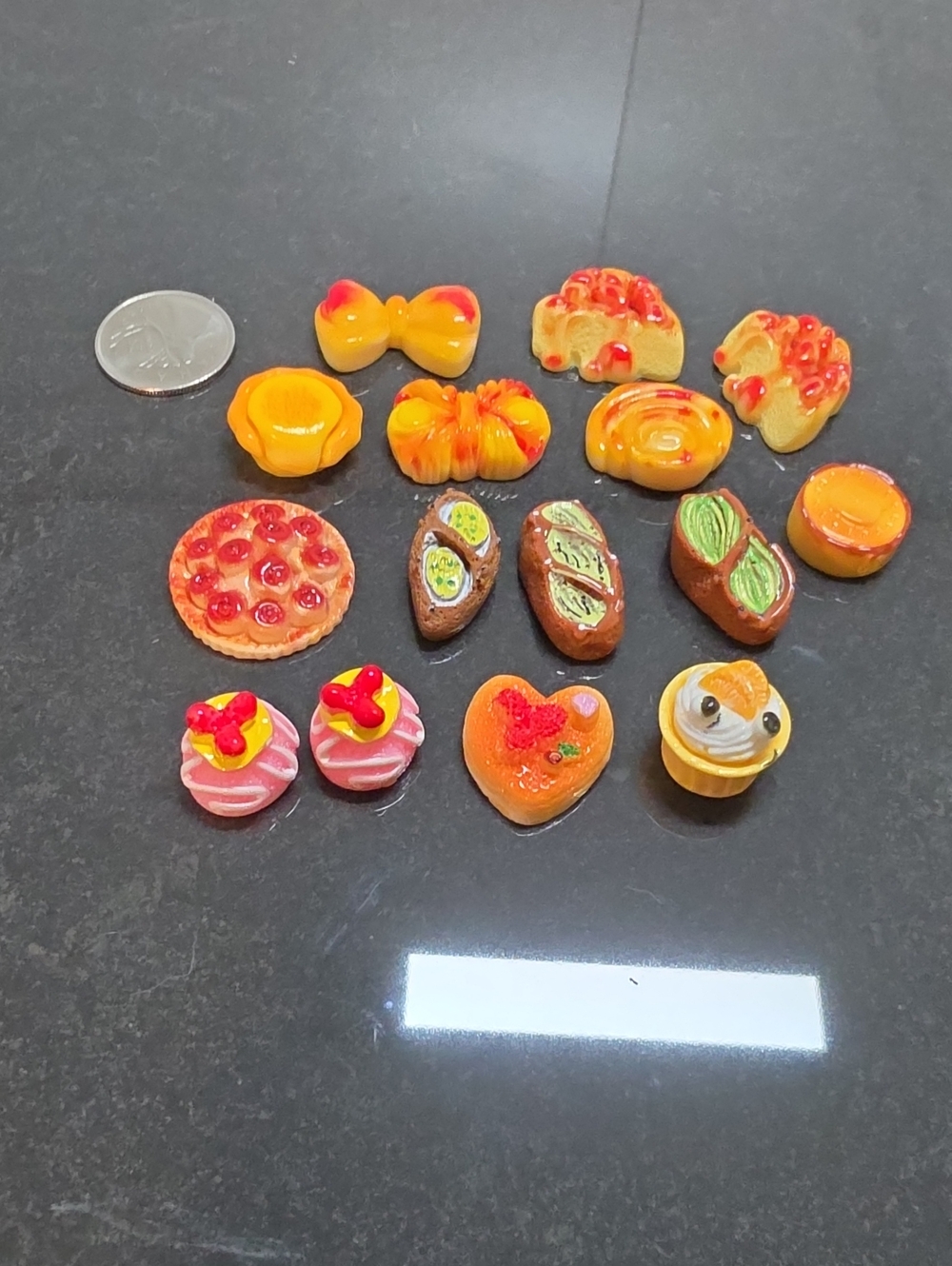 Set of 15 Miniature Plastic Pastries 🥐🧁🍰